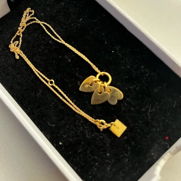 GINETTE NY
Angele 18K Rose Gold 3 Mini Heart Charms 17” Necklace - Picture 15 of 15